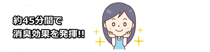 約44分間で消臭効果を発揮